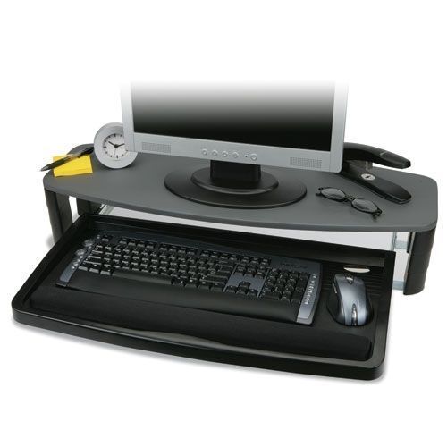 Kensington K60717 Over/Under Keyboard Drawer Tray with Monitor Stand - Desk