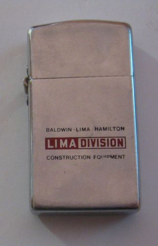 VINTAGE LIMA DIVISION CONSTRUCTION EQUIPMENT ADVERTISING SLIM LIGHTER
