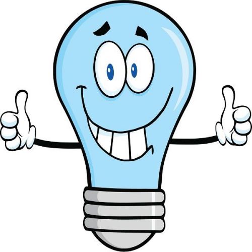 30 Custom Happy Blue Light Bulb Personalized Address Labels