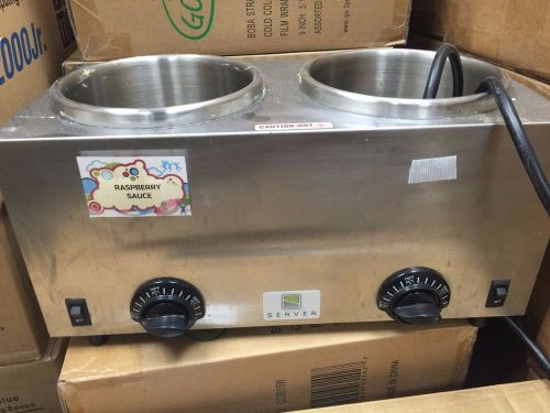 Twin hot fudge warmer by server no pumps for sale
