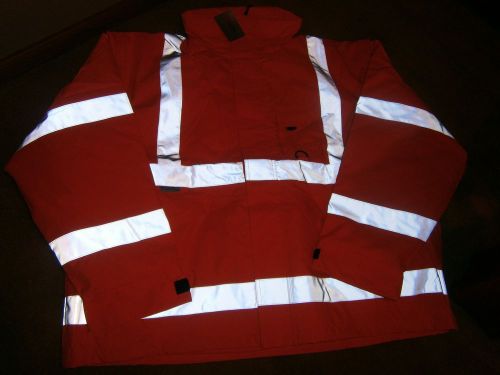 Ml kishigo 9663 5xl orange high visibility safety parka jacket 3m scotchlite for sale