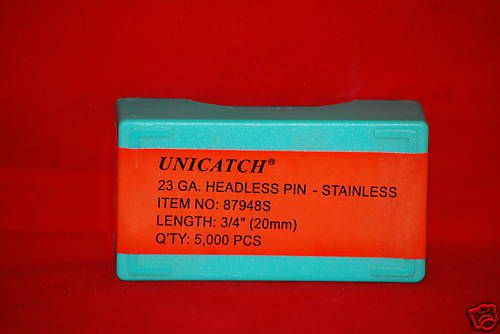 3/4&#034; SS  23 GA.Unicatch Micro Pins 5000/Box fits: Senco,Bostitch,Grex