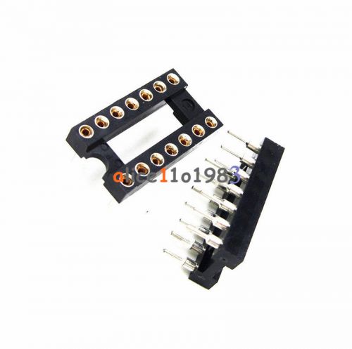 5PCS 14Pin DIP SIP Round IC Sockets Adaptor Solder Type Gold Plated Machined