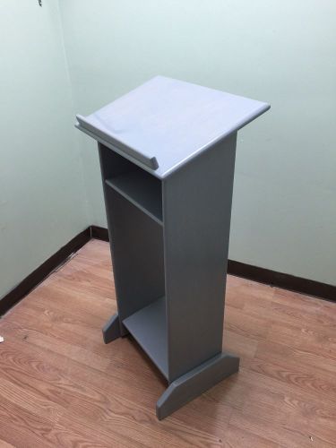 NEW Solid Wood Custom Made Gray Stand Up Lectern Podium