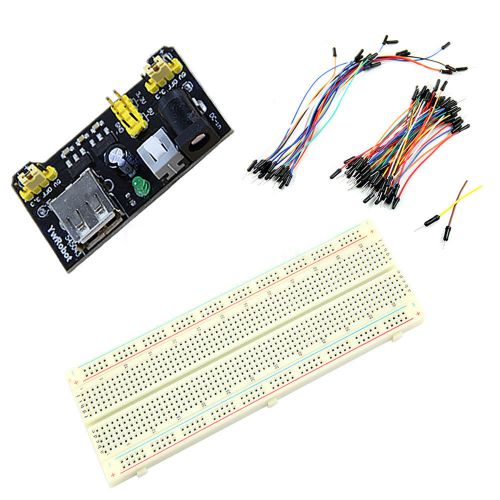 Mb102 power supply module 3.3v 5v+breadboard board 830 point+65pcs jumper cable for sale