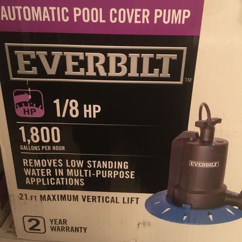 Everbilt 1/8hp automatic pool cover pump with gfci * 1,800 gallons * swimming for sale