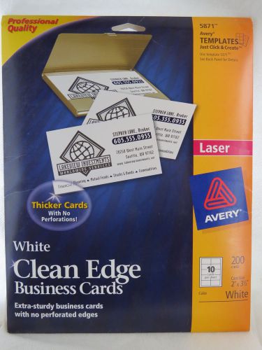 Avery Laser Clean Edge Business Cards 5871 Two-Side 14 Sheets / 140 Cards