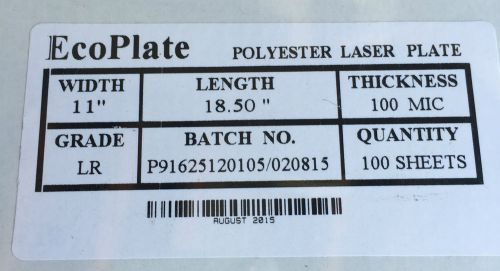 Polyester plates / Laser Plates 11&#034; x 18.5&#034; ECO PLATE