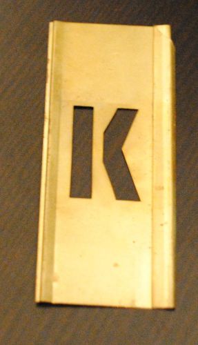 Brand new 3/4&#034; reusable interlocking brass stencil letter &#034;k&#034; for sale