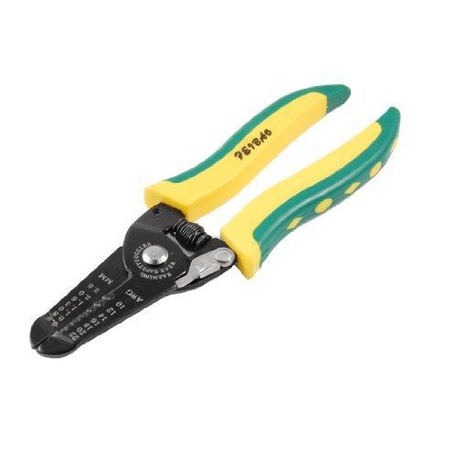Uxcell uxcell 10 to 22 awg wire stripper cutter electrician tool, yellow/green for sale