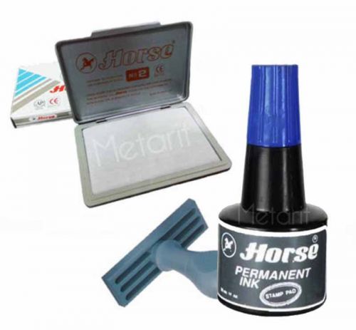 PERMANENT BLUE INK For Stamp Pad Waterproof 30 cc Plastic Paper Wood Metal Tinte