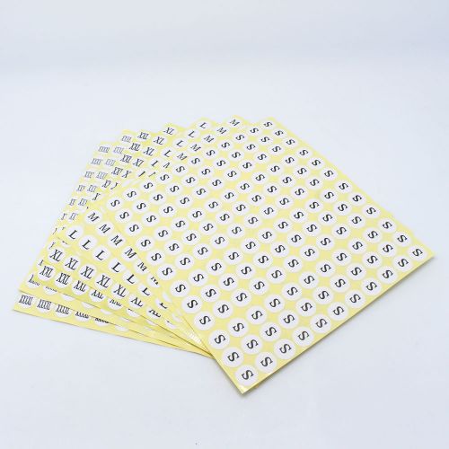 White Round Clothing Garment Size Stickers Adhesive Labels For Retail Apparel