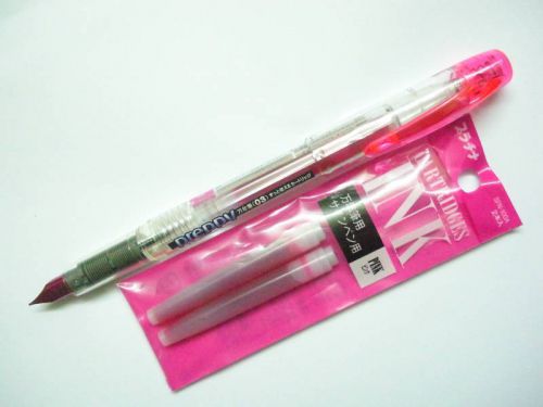 (1 Pen +2 Cartridges) Platinum Preppy 0.3mm Fine nib Fountain Pen, Pink