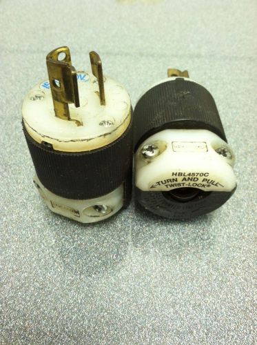 2 Hubbell HBL4570C Twist-lock plugs Used