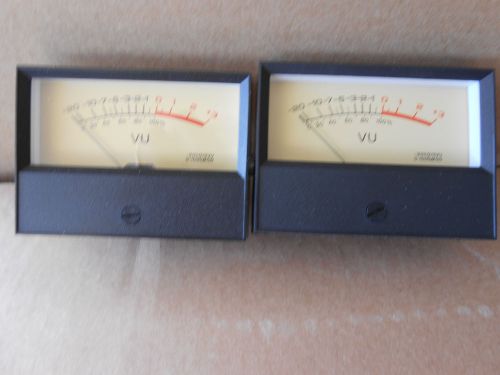 VU METERS - 2 MATCHING ILLUMINATED VU  METERS - 82MM WIDE x 63MM HIGH x 36MM DE