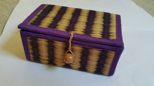 Name card holder box Natural Reed Aroma on the Table  2&#034;x 4.5&#034;x 3&#034; Wicker work