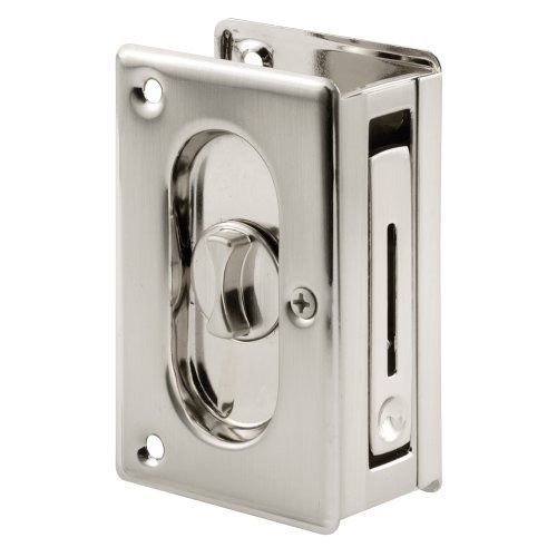 Prime-Line Products N 7367 Pocket Door Privacy Lock with Pull, 3-3/4-Inch, Satin
