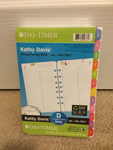Kathy Davis 2017 Planner Refill 1 Pages Per Day Day Timer Floral Daily Size 4