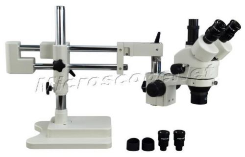 Trinocular 3.5X-90X Dual-bar Zoom Stereo Trinocular Microscope+5 Years Warranty