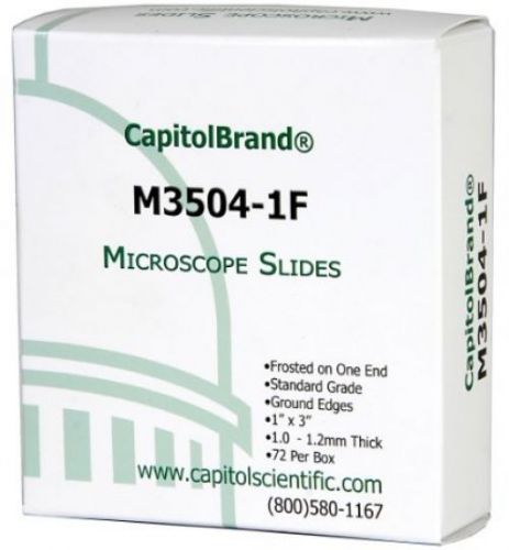 CapitolBrand M3504-1F Borosilicate Glass Standard Grade Microscope Slides, On 3