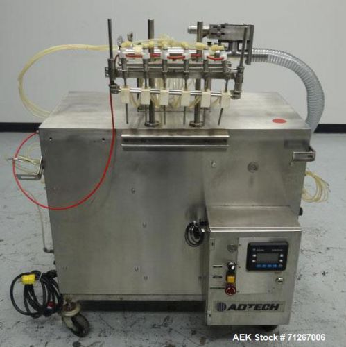 Used- Adtech Filling Systems Inc Model ICC-106 Inline Filler. Machine has (6) 1/