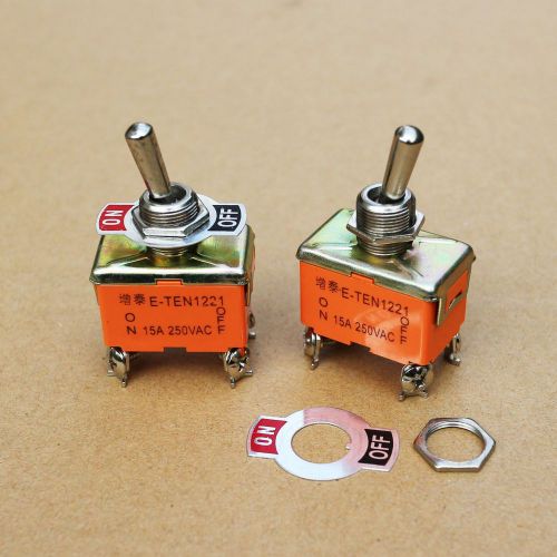 2Pcs Heavy Duty DPST ON/OFF Toggle Switch High Quality