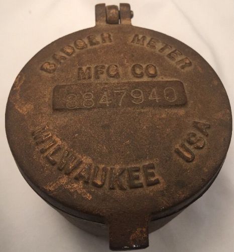 Vintage Badger (Water) Meter Mfg Co Heavy Gauge Brass cover Milwaukee USA