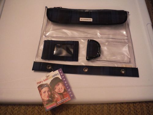 NWT Mary Kate and Ashley Stationary - Blue Plaid Clear Binder Insert