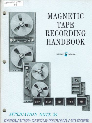 HP Application Note 89 MAGNETIC TAPE RECORDING HANDBOOK