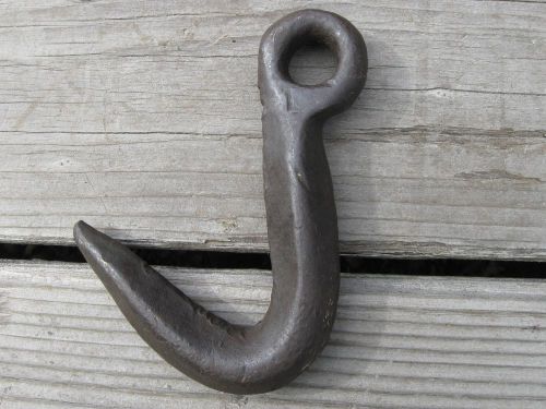 Vtg blacksmith hand forged steel lifting barn hook-steampunk for sale