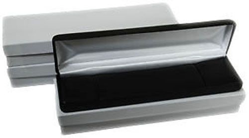 3 piece black faux leather bracelet display jewelry gift box 8&#034; x 2&#034; x 1 1/8&#034; for sale