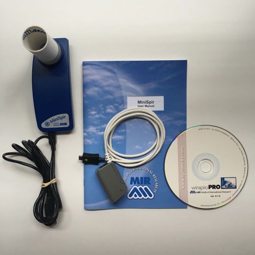 MIR MiniSpir USB Spirometer with Oximeter + Software + Manual - Home Use!