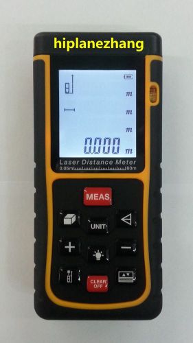 80M/262Ft Handheld Laser Distance Meter Range Finder Area Volume Measure E80