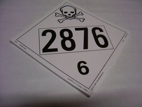 50 LOT Poison/Toxic 2876 6 Sign Placard Self Adhesive Labels 10 3/4&#034;