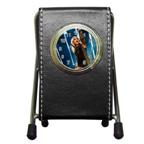 Celebrities Carrie Underwood (2 in 1) Leather Pen Holder and Desktop Clock