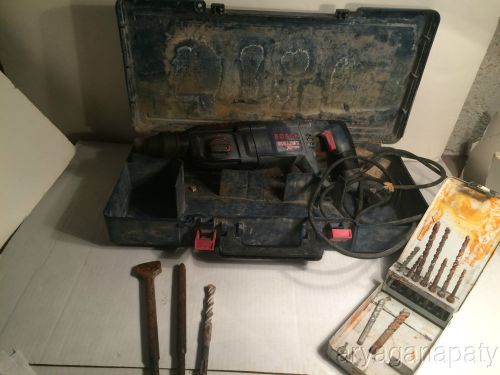 Bosch 11255vsr 1&#034; bulldog extreme rotary hammer drill + case + bits for sale