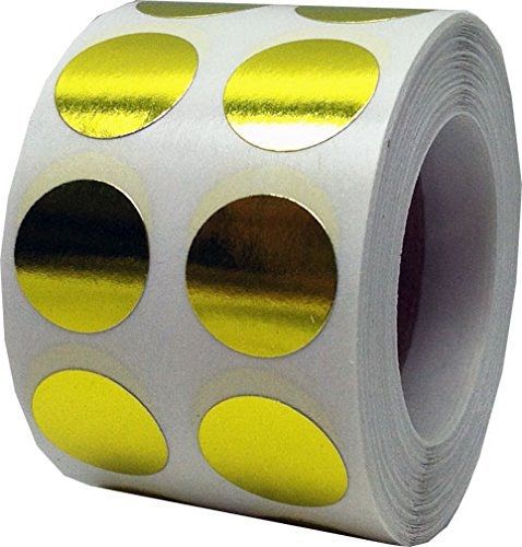 Instocklabels.com 1,000 small color coding dots | tiny metallic shiny gold for sale