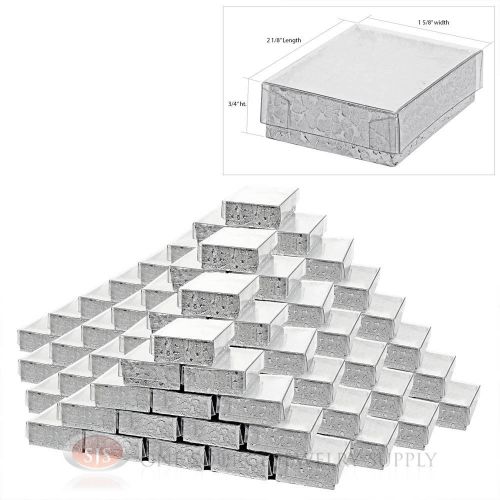 100 Silver View Top Cotton Filled Jewelry Gift Boxes  2 1/8&#034; X 1 5/8&#034; Charm