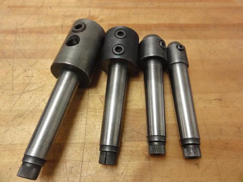 (4) WELDON WTH #9 Taper Brown and Sharpe B&amp;S #9 Taper End Mill Holders 7/8, 5/8+