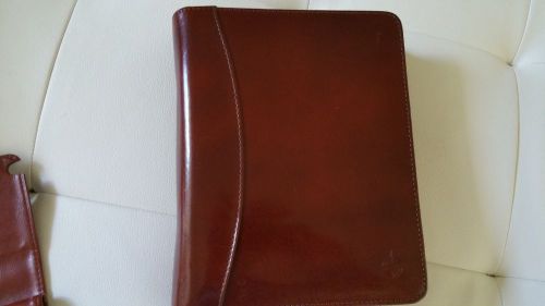 Maroon Leather Luxury Franklin Covey Ziparound Organizer Planner EUC