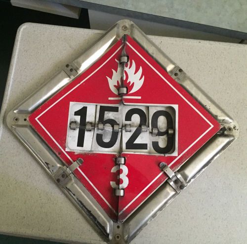 Old NFPA Diamond Sign Changeable Semi Trailer Truck Hazardous Material Safety