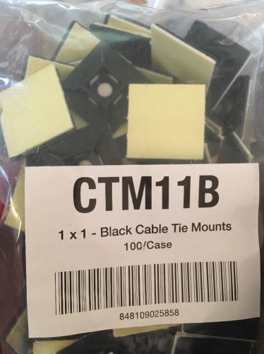100 PCS ADHESIVE CABLE TIE MOUNT CLIP 1 INCH ZIP TIE HOLDER WALL  CTM11B