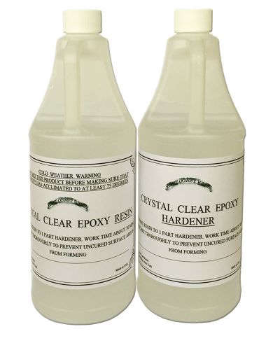 EPOXY RESIN 64 oz Kit CRYSTAL CLEAR for Super Gloss Coating and Table Tops