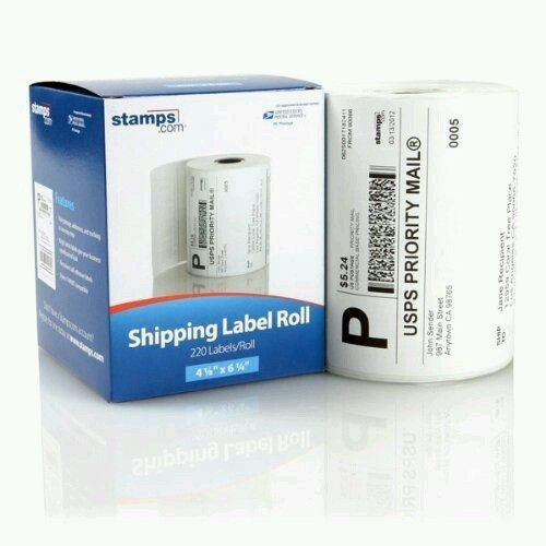 NEW Stamps.com 4&#034; x 6&#034; Shipping Label Rolls, Dymo 4XL Compatible,220 Labels/Roll