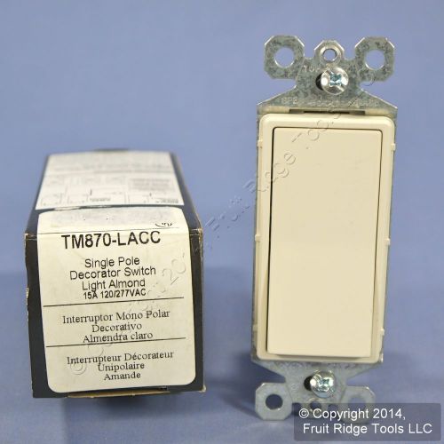 New p&amp;s lt. almond decorator rocker wall light switch 15a tm870-la boxed for sale