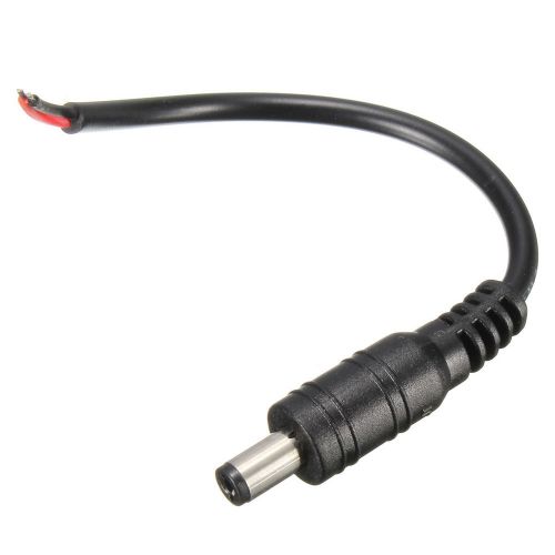 Black 5.5x2.1mm DC Power Male Connector Cable Plug Cord Wire Pigtail Adapter NEW