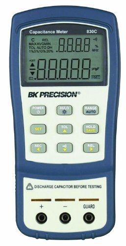 B&amp;K Precision 830C Dual Display Handheld Capacitance Meter, 199.99 mF Max Range