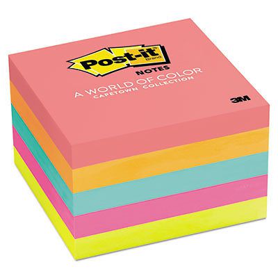 Original Pads in Cape Town Colors, 3 x 3, 100-Sheet, 5/Pack, Sold as 1 Package