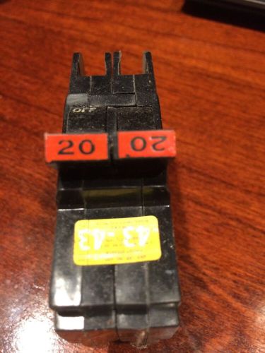 STAB-LOK 20 Amp Double Pole Breaker Federal Pacific Used