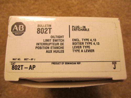 New Allen Bradley 802T-AP Plug-in Oiltight Limit Switch Series J NIB